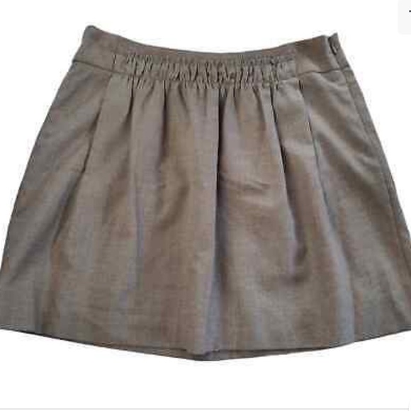 J. Crew Pleated Tan/Brown Wool Mini Skirt - Picture 2 of 12